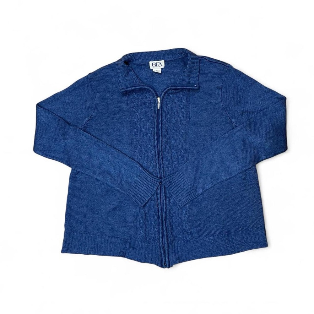 BFA Classics Blue Knit Cardigan Sweater